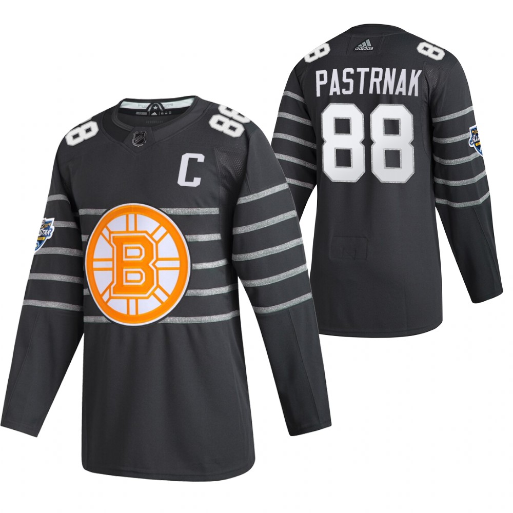 Men's Boston Bruins #88 David Pastrnak 2020 Grey All-Star Stitched NHL Jersey